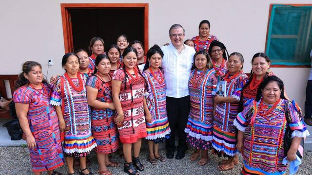 Marcelo Ebrard, secretario de Relaciones Exteriores en su visita a Oaxaca