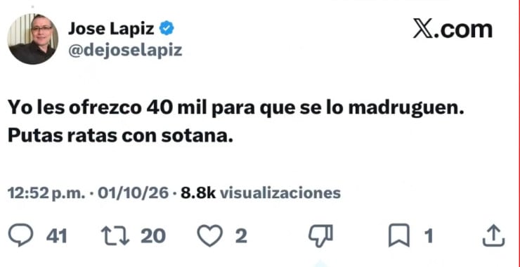 Obispo Juan Espinoza se dice tranquilo ante amenazas de José Lápiz