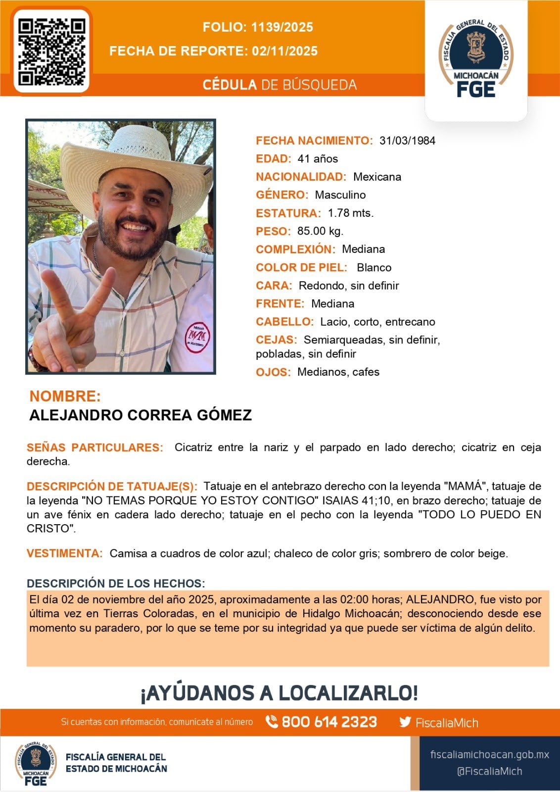 Reportan desaparición de Alejandro Correa Gómez, exalcalde de Zinapécuaro, Michoacán
