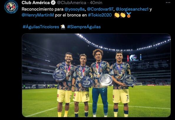 Jugadores olímpicos del América recibieron un homenaje