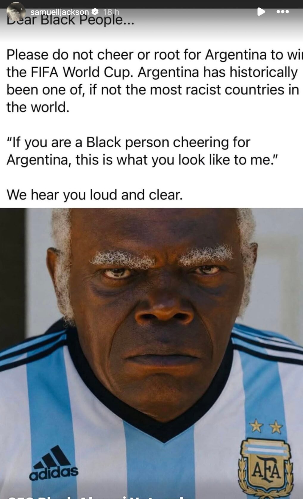 Samuel L. Jackson critica a Argentina