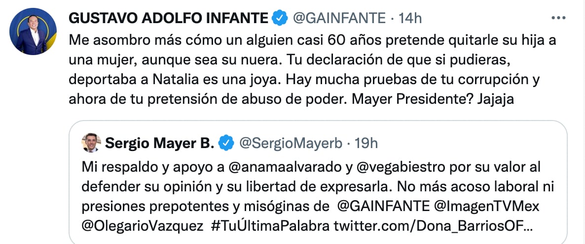 Gustavo Adolfo Infante arremete contra Sergio Mayer