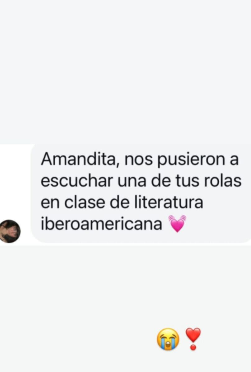 Amandititita comparte que sus canciones fueron objeto de estudio en la UNAM