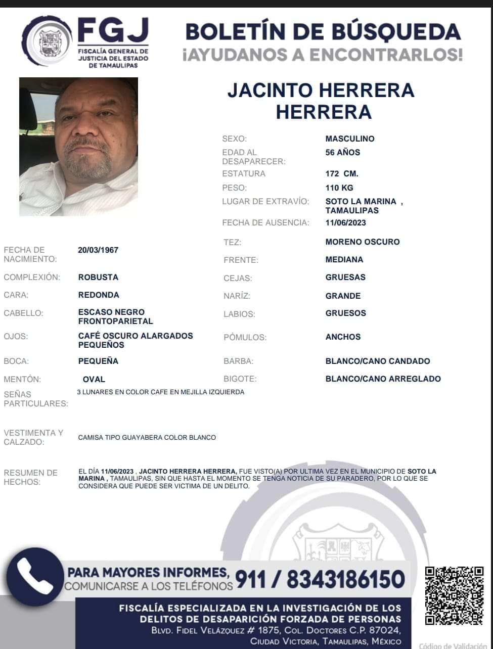 Boletín de búsqueda Jacinto Herrera Herrera