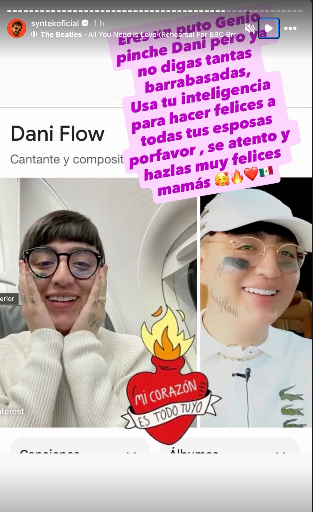 Aleks Syntek asegura que Dani Flow es un "genio"