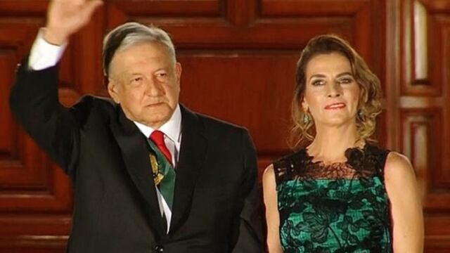 Beatriz Gutiérrez lució un vestido verde de la marca Mussi de confección mexicana