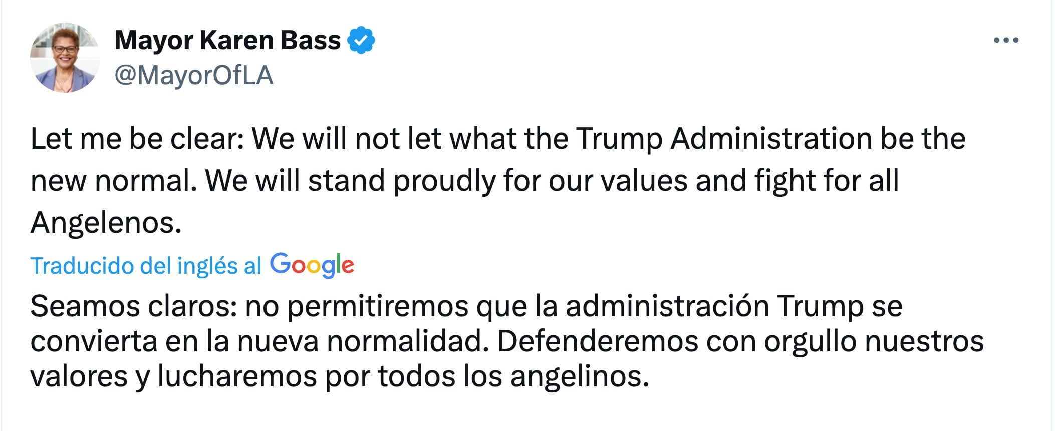 Karen Bass, alcaldesa de Los Ángeles