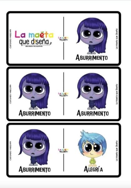 Actividades de Intensamente 2: Dominó para imprimir con todos los personajes