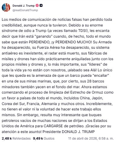 Donald Trump inicia limpieza en Estrecho de Ormuz; Irán advierte contraatacar