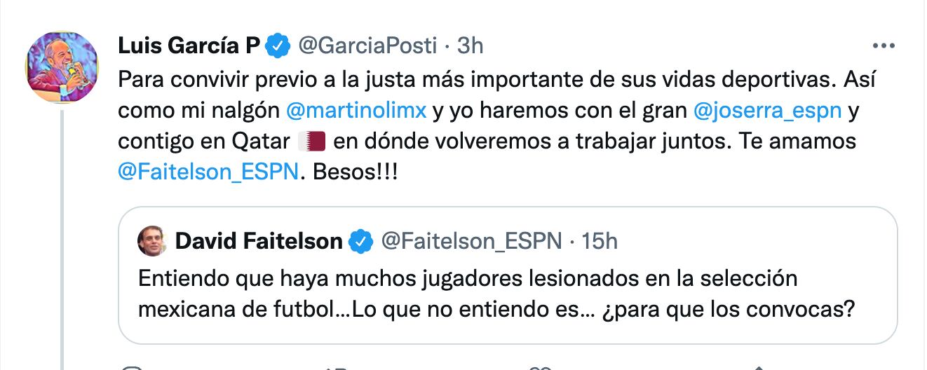 Luis García y David Faitelson (Foto: Captura de Twitter)