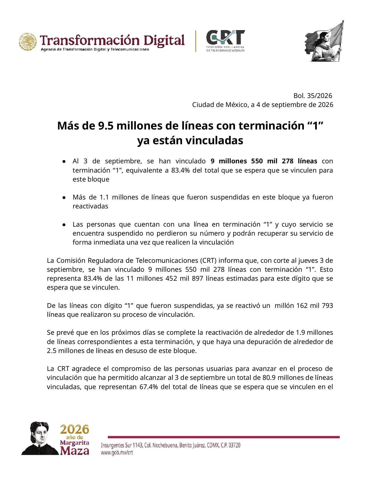 Comunicado CRT