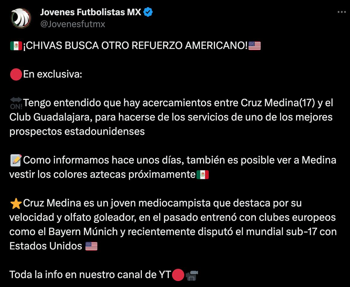 Chivas va por otro estadounidense