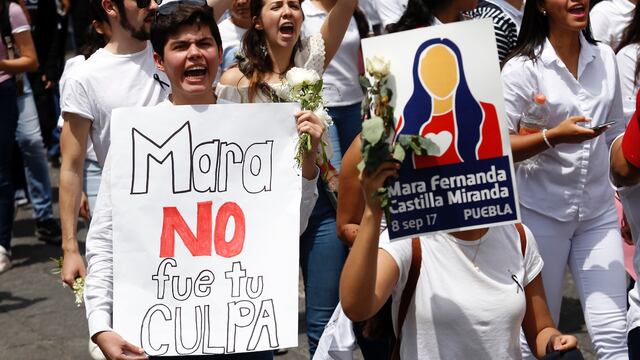 Marcha en Puebla el 18 de septiembre pasado para exigir justicia por el feminicidio de Mara Fernanda Castilla.