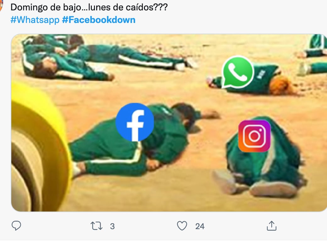 Memes de la caída Whatsapp, Instagram y Facebook