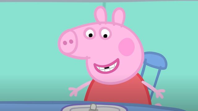 Peppa Pig pierde un diente comiendo espagueti