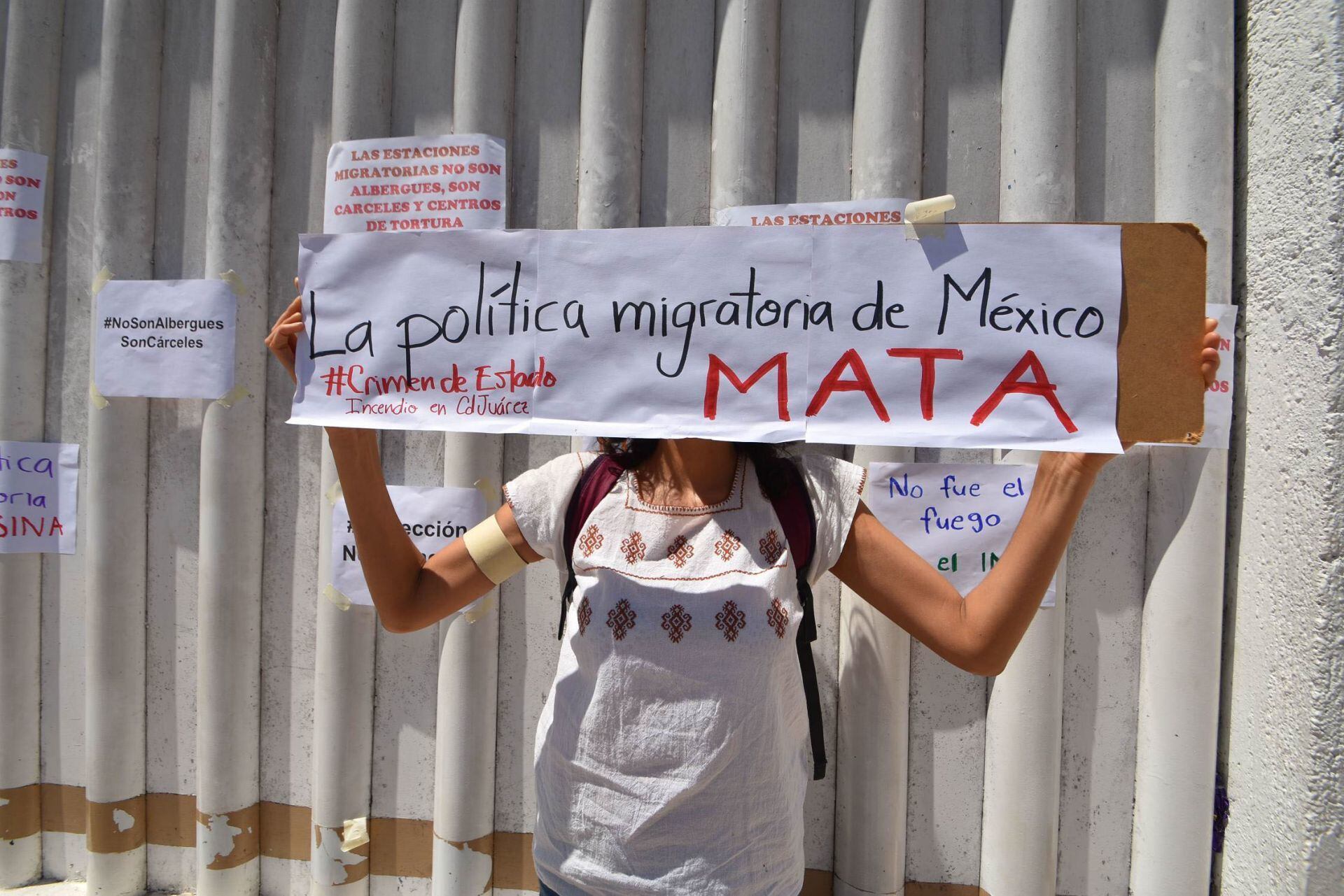 Protesta por el incendio en Ciudad Juárez