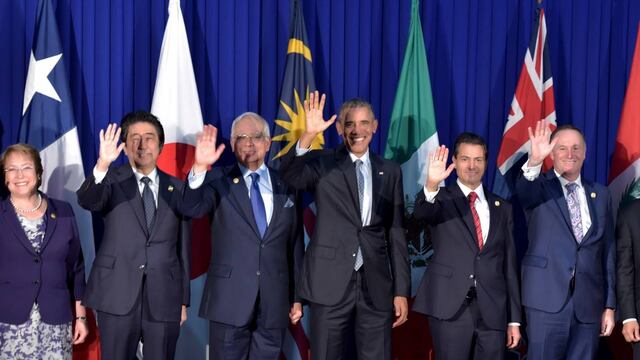 Algunos de los líderes de los países firmantes del TPP, en una reunión realizada en noviembre pasado.