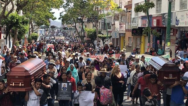 Manifestación en Chiapas por muerte de dos líderes sociales.