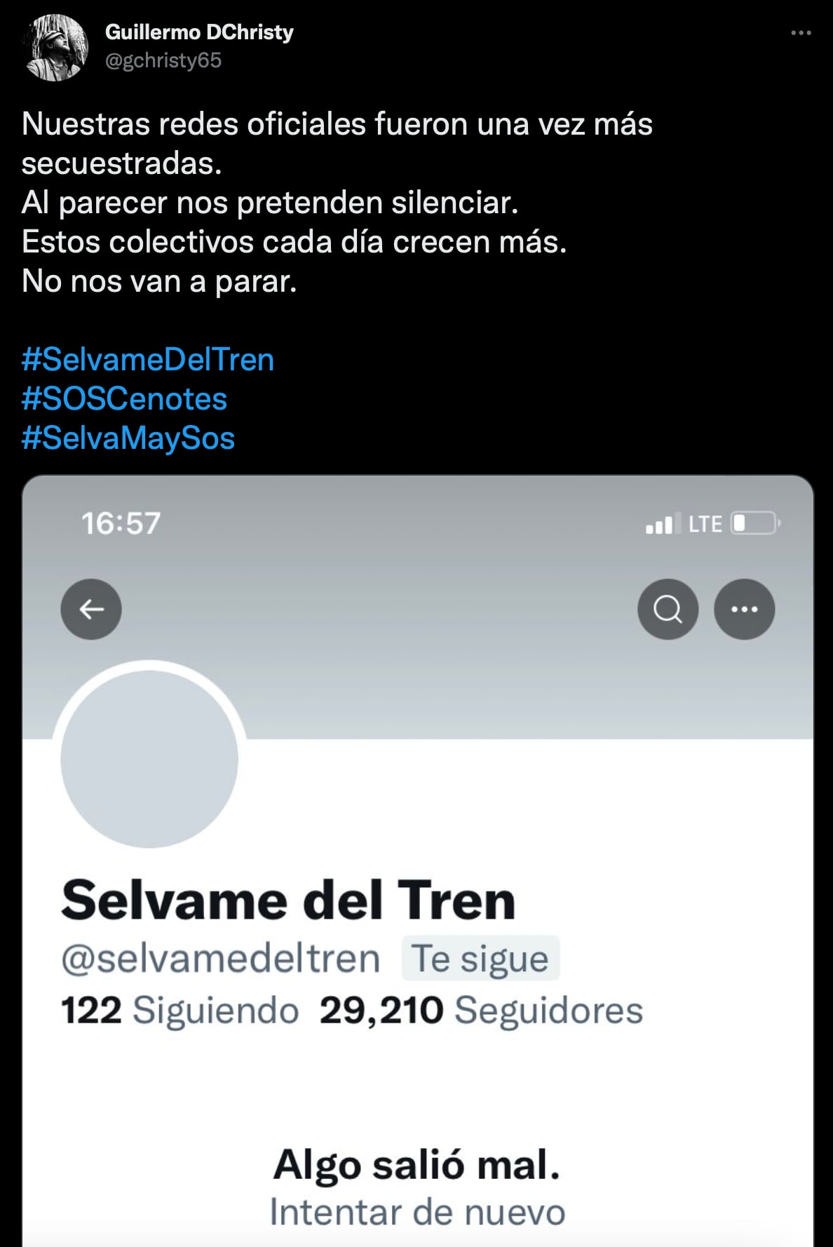 Redes sociales de Sélvame del Tren desaparecen