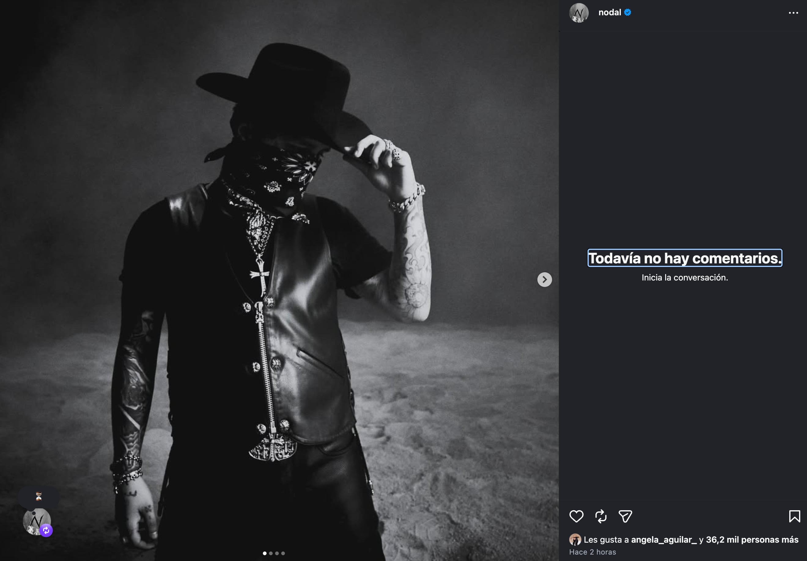 Christian Nodal regresa a Instagram como un forajido