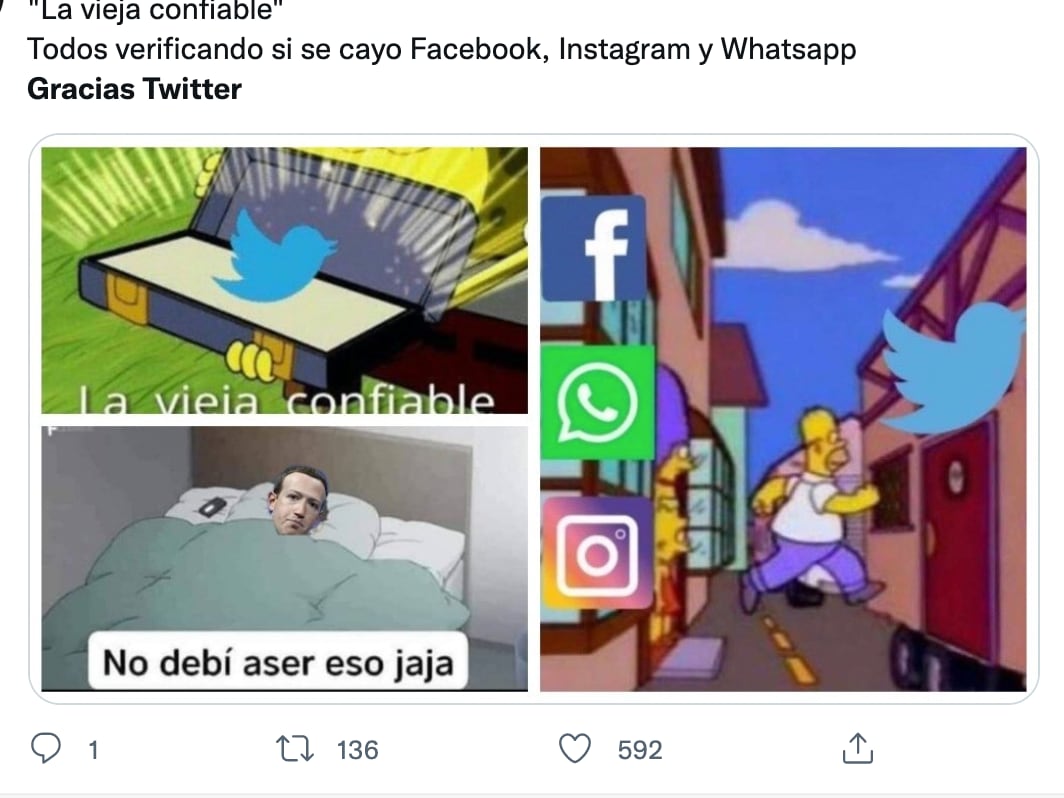 Memes sobre la caída Whatsapp, Instagram y Facebook