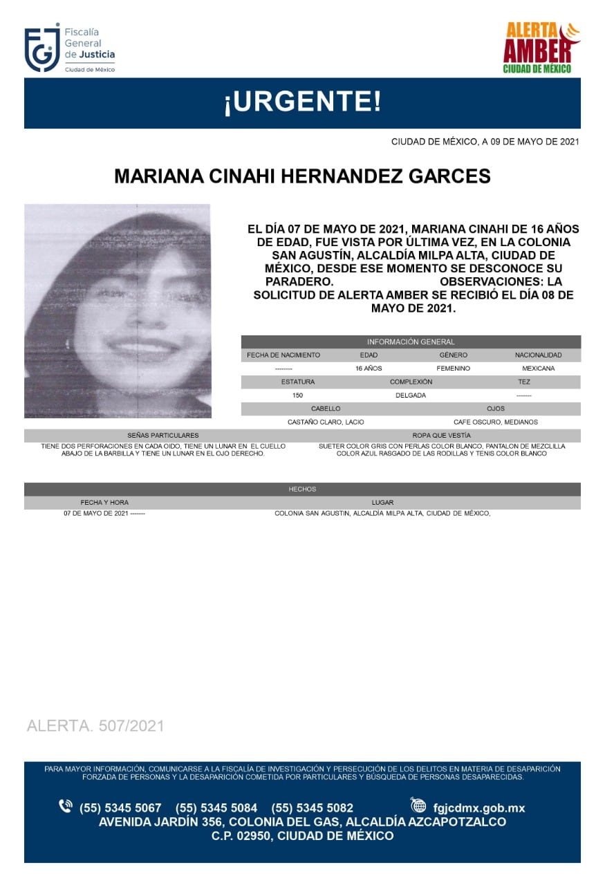 Ficha de búsqueda de Mariana