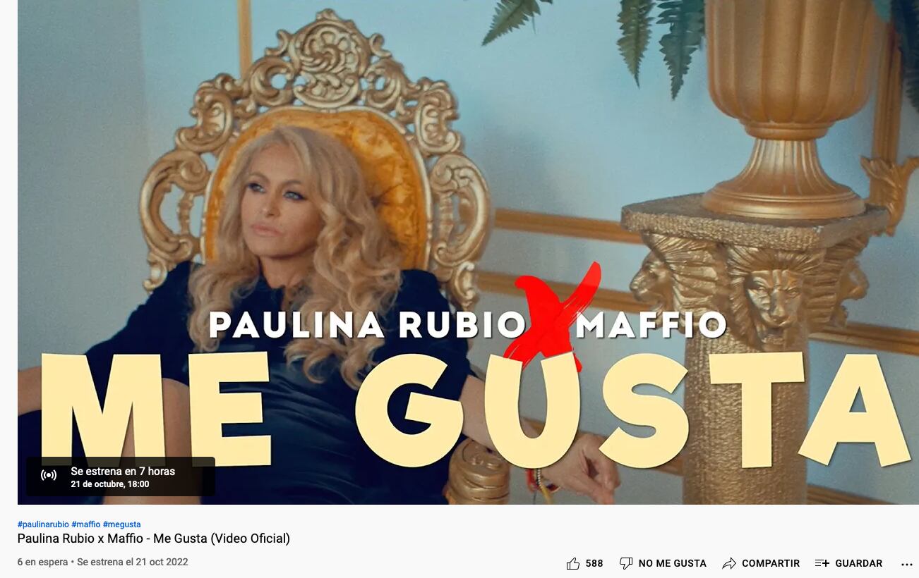 Paulina Rubio, estreno video 'Me Gusta'.