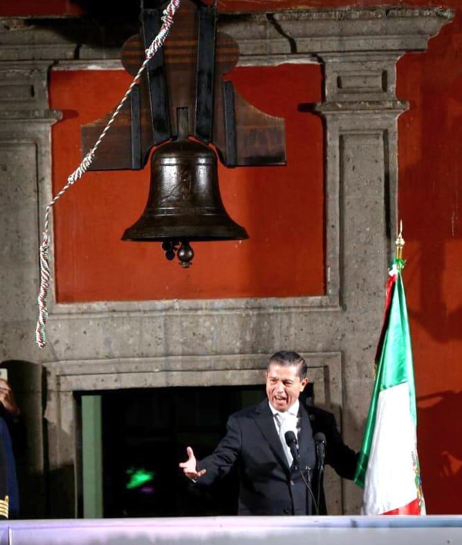 Giovani Gutiérrez da el Grito de Independencia 2023 en Coyoacán
