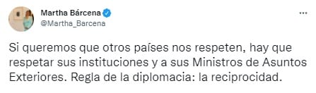Martha Bárcena aconseja respetar a la canciller de Panamá