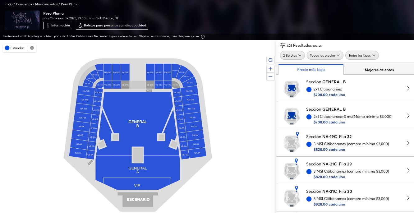 Boletos de Peso Pluma al 2x1