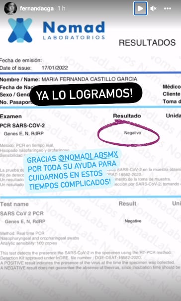 Fernanda Castillo está libre de covid-19