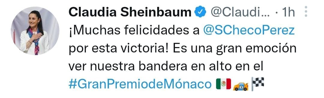 Felicitaciones a Checo Pérez