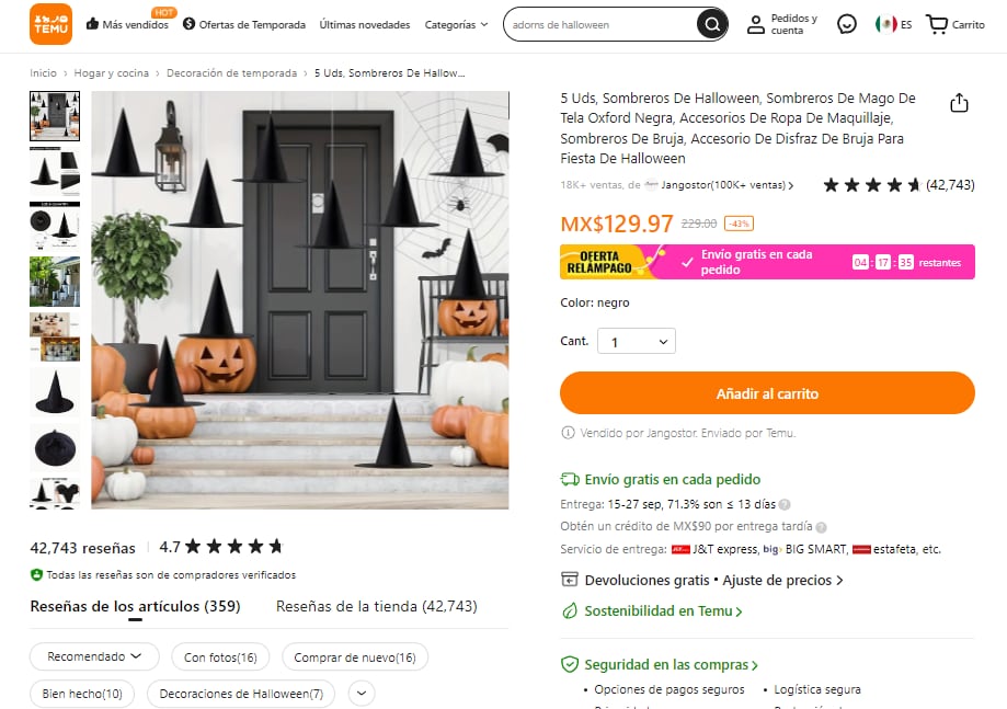 Adornos de Halloween en Temu