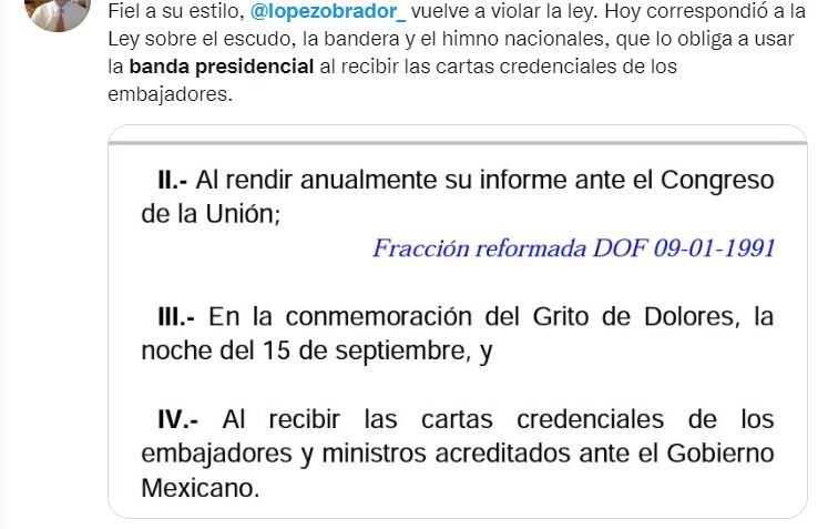 Criticas a AMLO por no usar la banda presidencial