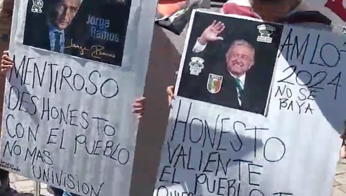 Protesta contra Jorge Ramos en Los Ángeles