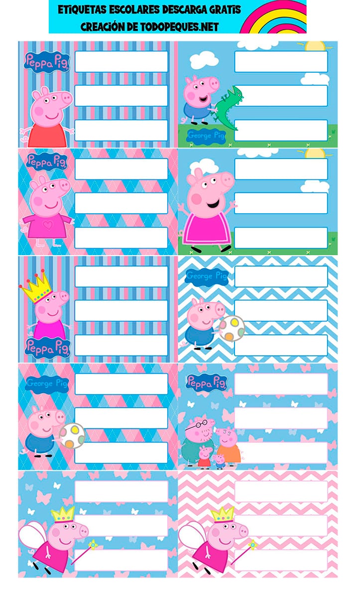 Etiquetas escolares para imprimir de Peppa Pig: 5 bonitas plantillas para el regreso a clases 2024