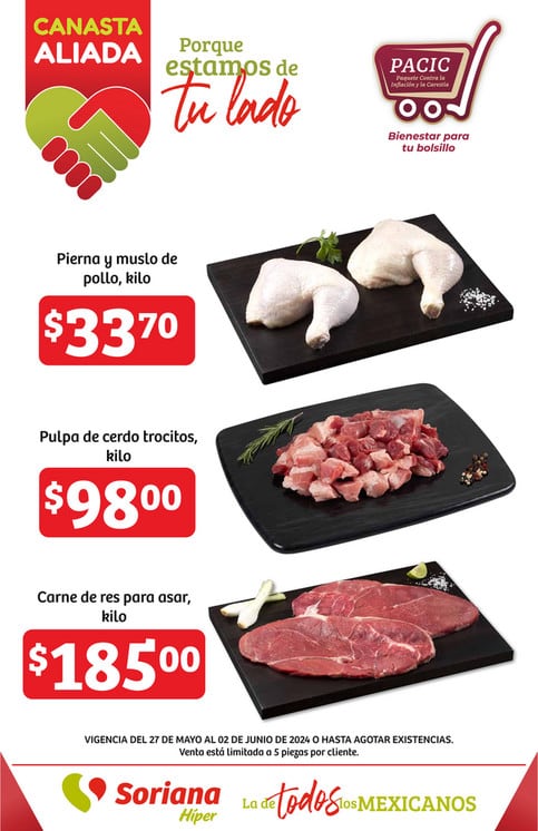 Ofertas Soriana Canasta Aliada 29 de mayo a 2 de junio 2024