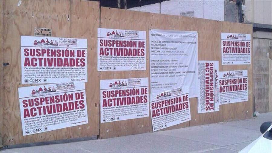 Sellos de suspensión de actividades