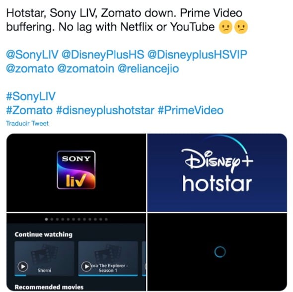 Caída servicios streaming