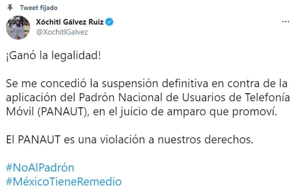 Tuit Xóchitl Gálvez