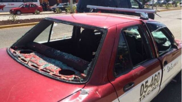 Enfrentamiento de taxistas.