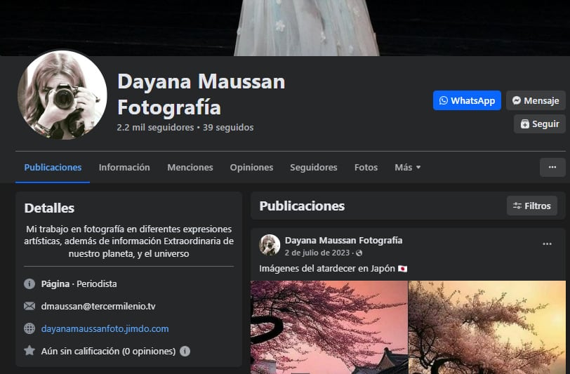 Dayana Maussan en Facebook
