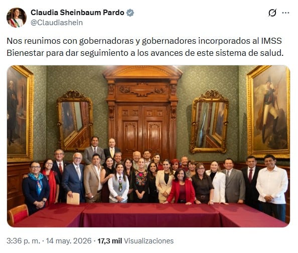 Claudia Sheinbaum encabeza reunión de seguimiento sobre IMSS-Bienestar