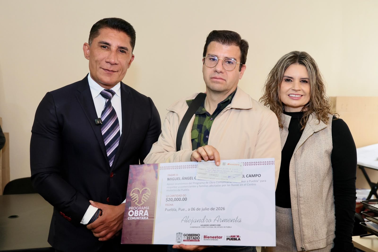 Gobierno de Puebla destina 2.8 mdp a damnificados por lluvias.