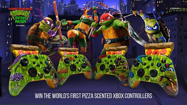 Control de Xbox de las Tortugas Ninja con olor a pizza