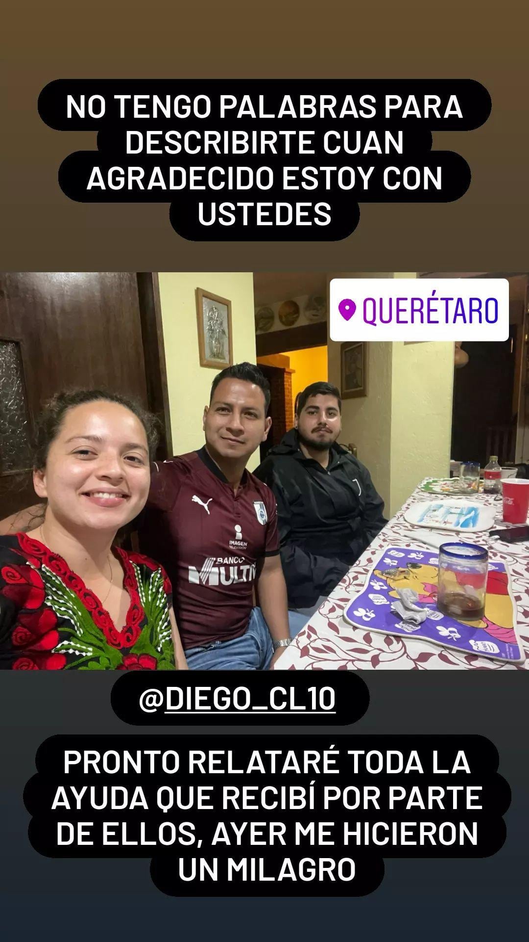 Fan de Atlas agradece a familia de Querétaro pro ayudarlo.