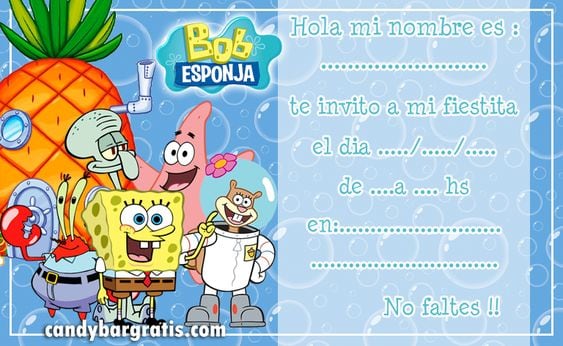 Tarjetas de Bob Esponja de cumpleaños