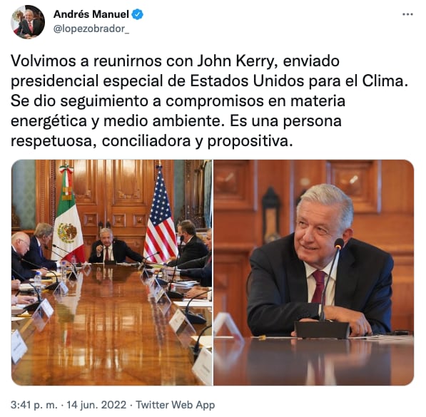 AMLO se reúne con John Kerry