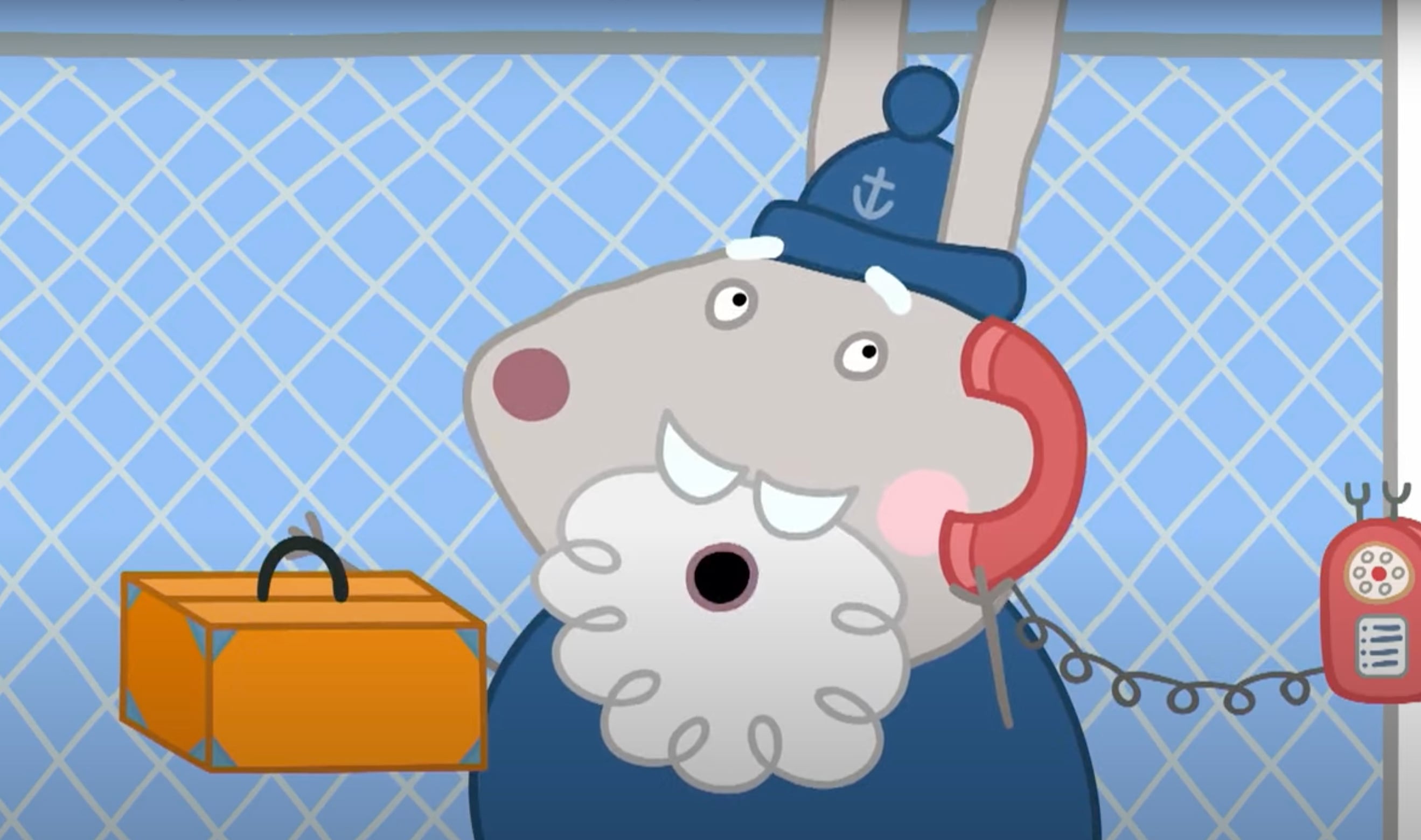 El abuelo Conejo repara el autobús de fiesta en el capítulo de Peppa Pig
