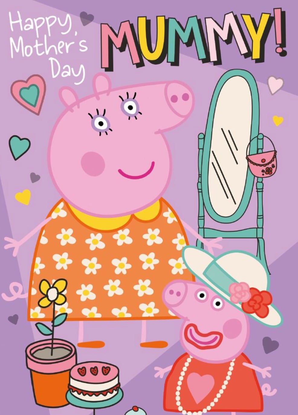 Tarjeta de Mamá Cerdita y Peppa para el Día de las Madres